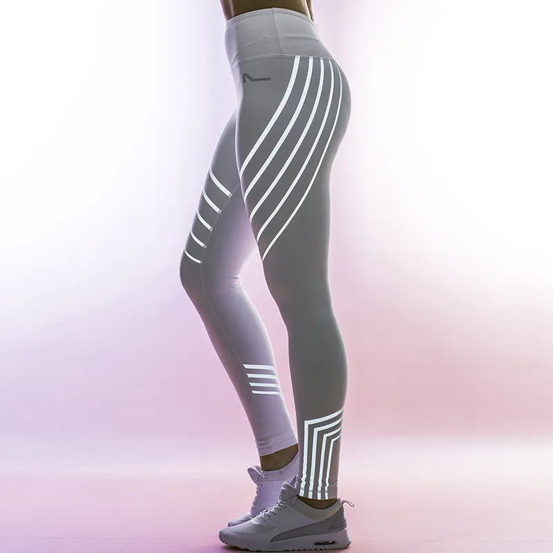 Savage High-Rise Reflective Stripe Workout Leggings leggings Castello Clothing Line