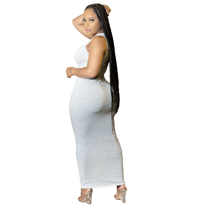 Edgy Ripped Sleeveless Bodycon Dress made with Cotton Blend - Stylish Women's Dress Castello Clothing Line