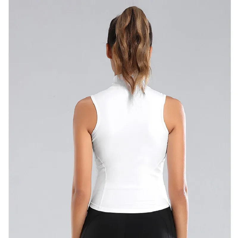 Remy Sleeveless Zip-Up Fitted Top workout tops and t-shirts Castello Clothing Line