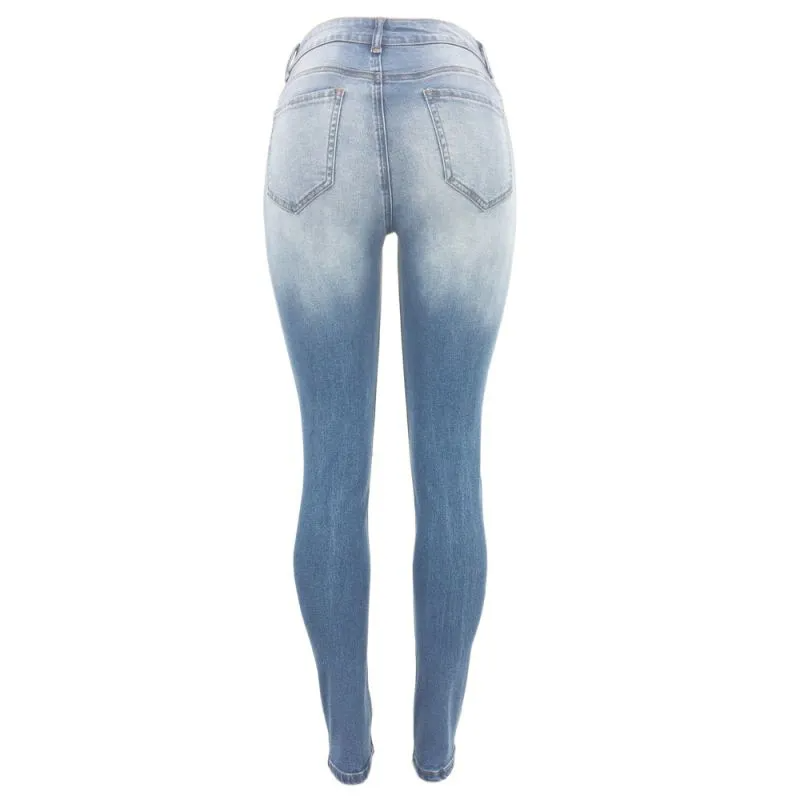 High Waist Ripped Skinny Jeans Castello Clothing Line
