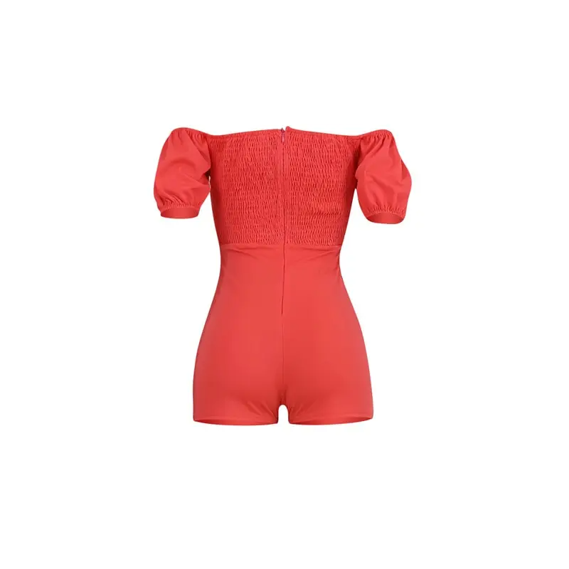 Flirty Fling Off-Shoulder Tie-Waist Romper Castello Clothing Line