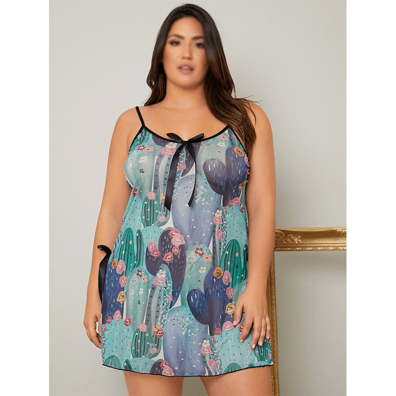 Plus Size Side Slit Nightie Castello Clothing Line