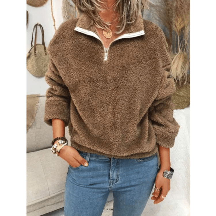 Cloud Nine Sherpa Long Sleeve Pullover Sweatshirt Castello Clothing Line