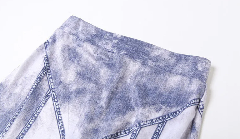 Stone Wash Sleeveless Crop Top & Defined Waist Pants Set - Polyester/Spandex Castello Clothing Line