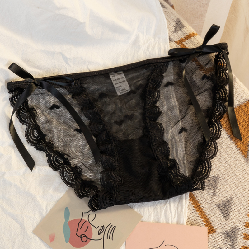 Sheer Lace Cheeky Panty with Bow Detail Castello Clothing Line