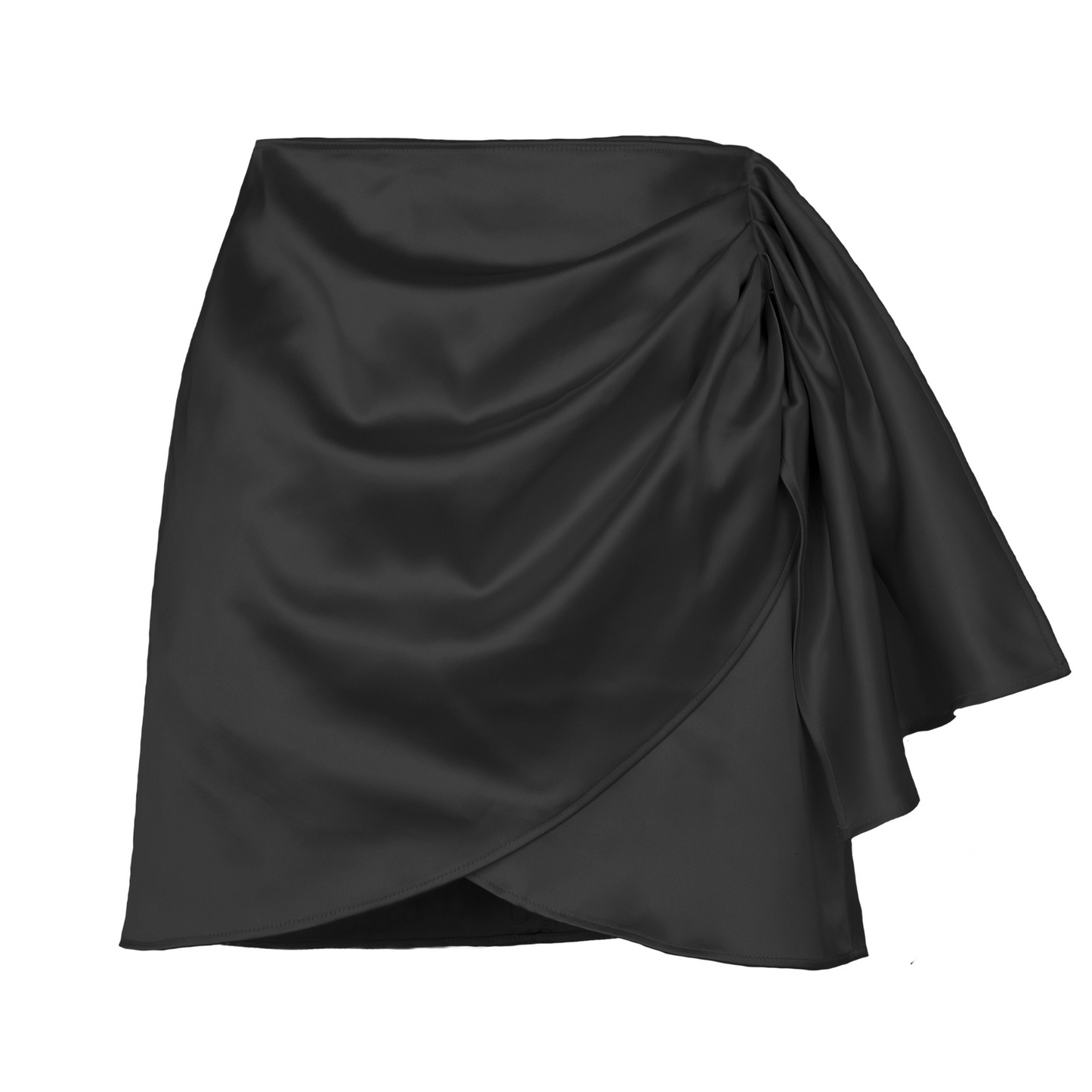 Satin Pleated Mini Skirt with Side Sash Castello Clothing Line