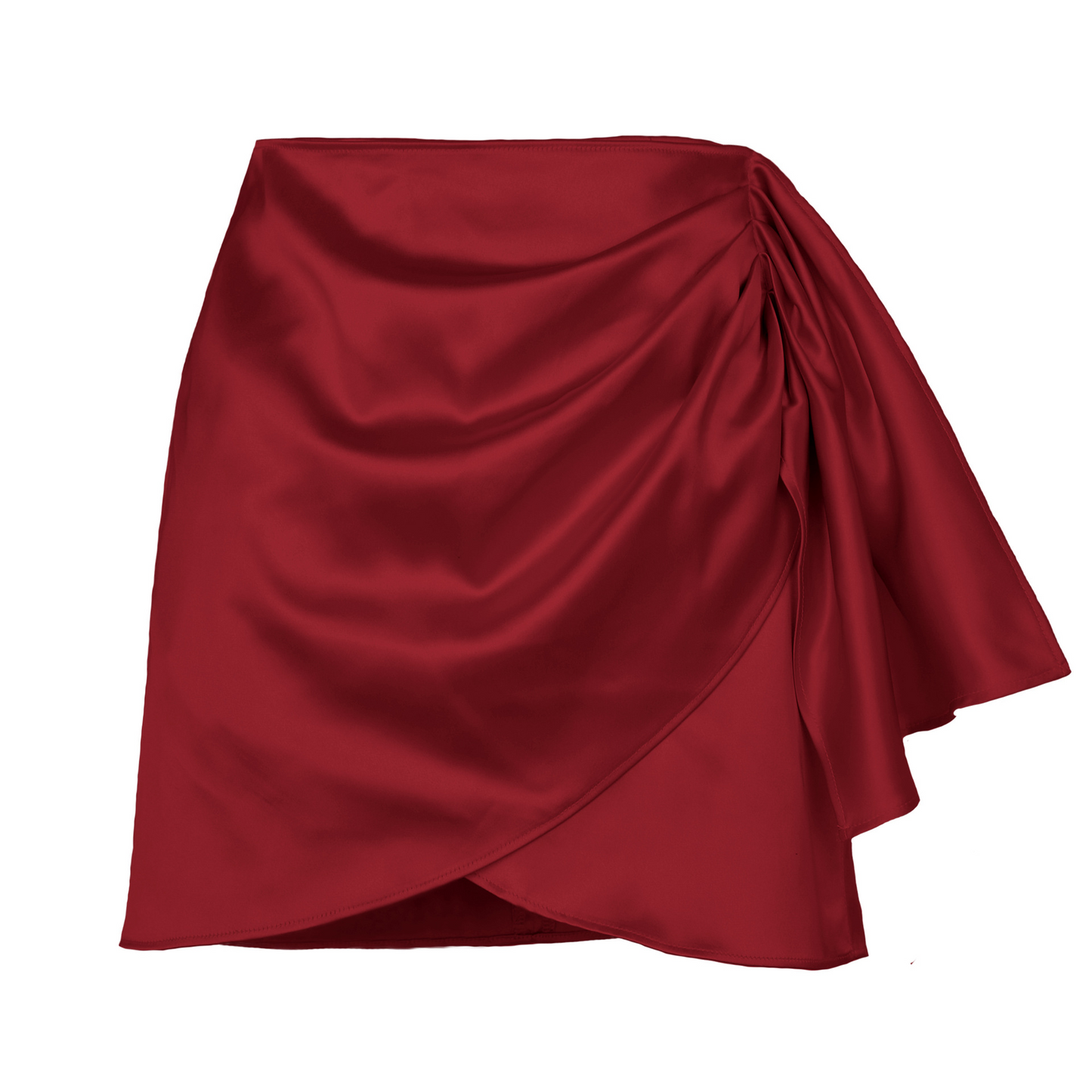 Satin Pleated Mini Skirt with Side Sash Castello Clothing Line
