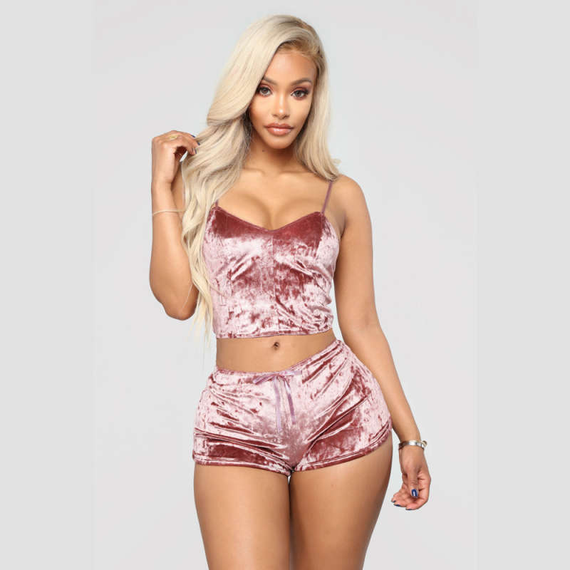 Velvet Seduction Lounge Bralette and Shorts Set Castello Clothing Line