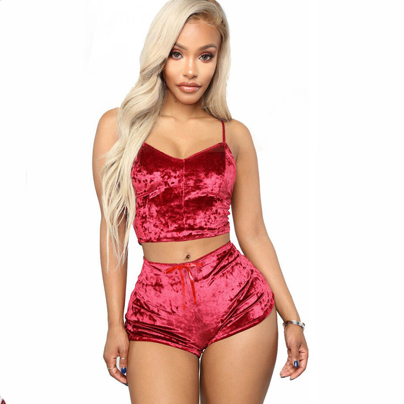 Velvet Seduction Lounge Bralette and Shorts Set Castello Clothing Line