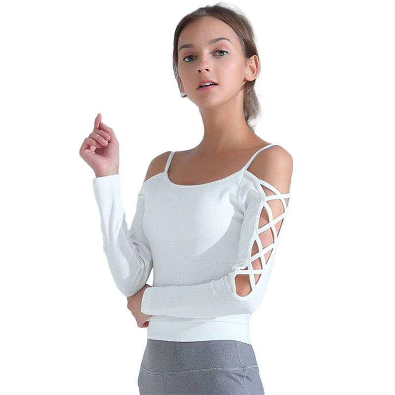 Ribbed Off Shoulder Yoga Top Castello Clothing Line