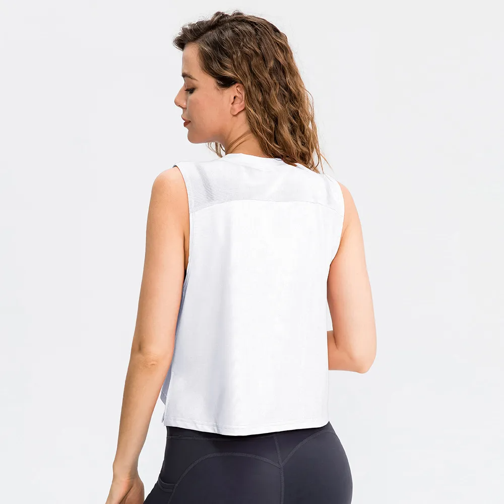Joy Sleeveless Mesh Panel Tank Top workout tops and t-shirts Castello Clothing Line