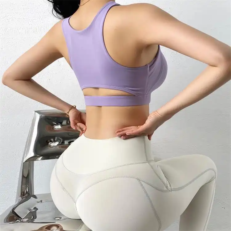 Molly Cutout High Neck Open Back Sports Bra sports top & bras Castello Clothing Line