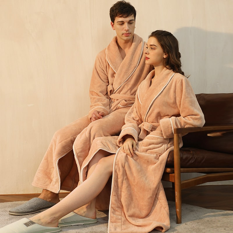 Fluffy Flannel Robe for Women and Men Castello Clothing Line