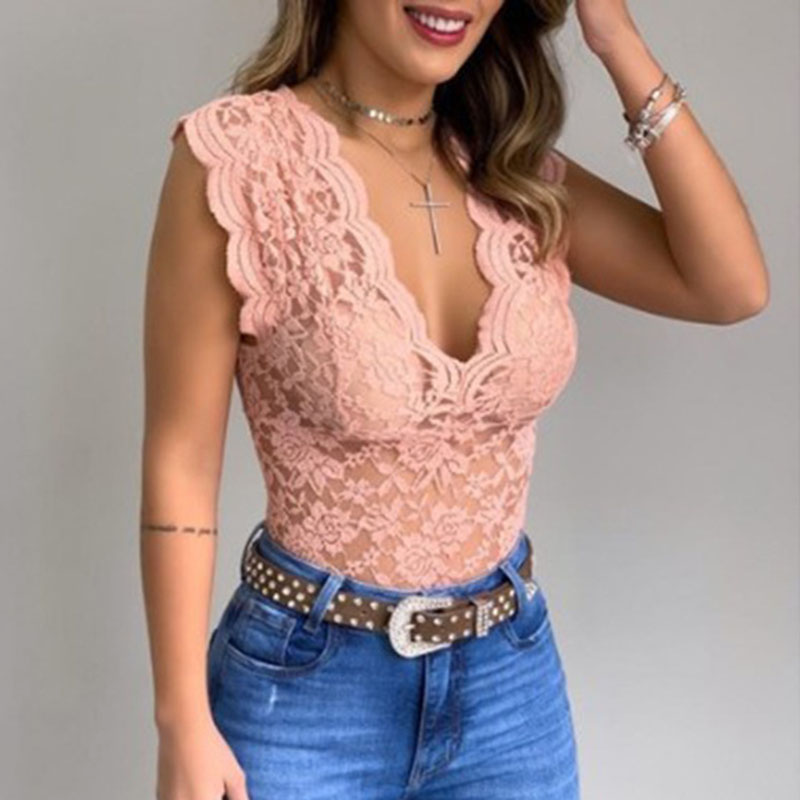 Urban Seduction Lace Cap Sleeve Scalloped Top Castello Clothing Line