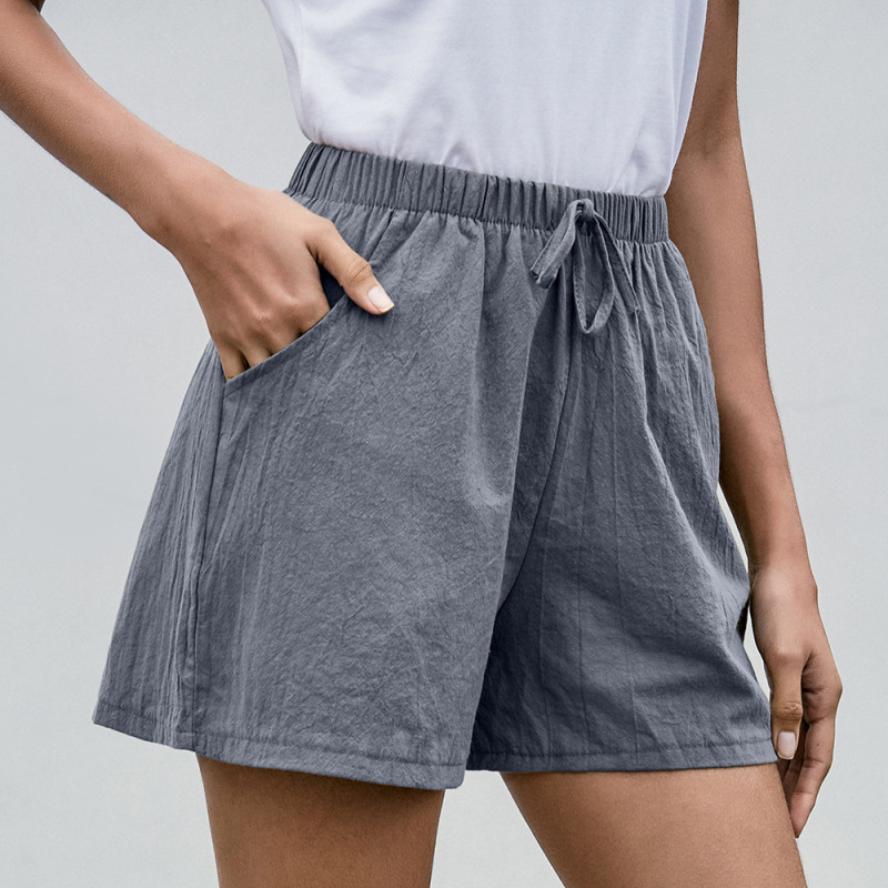 SunnyVibe High Waist Drawstring Casual Lounge Shorts Castello Clothing Line