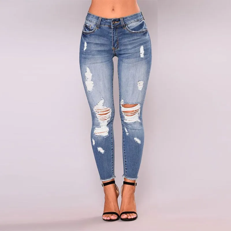 Distressed Diva Mid-Rise Jeans Castello Clothing Line