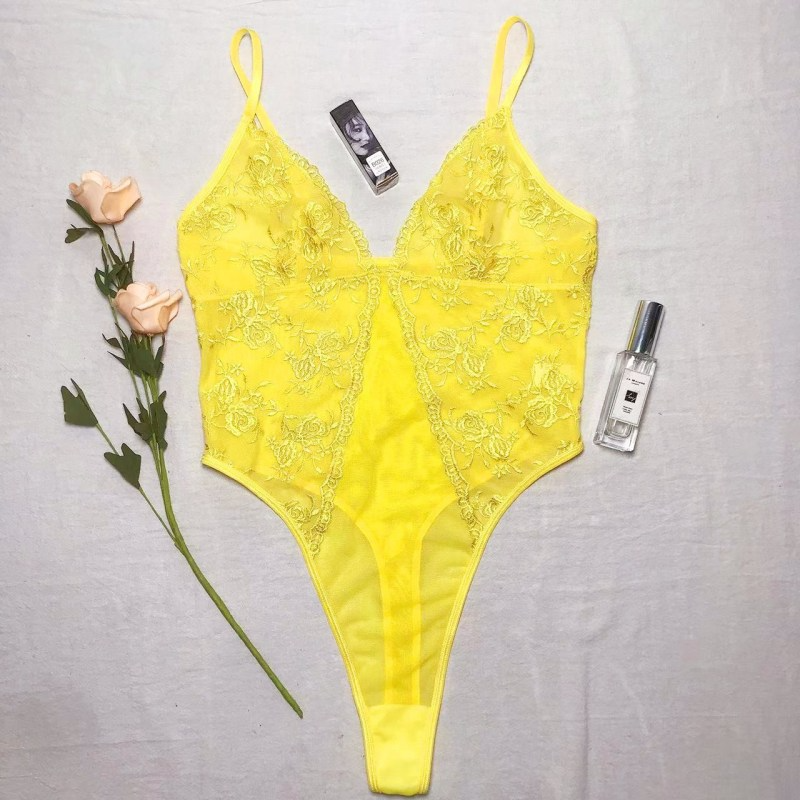 V Neck Embroidered Lace Teddy Castello Clothing Line