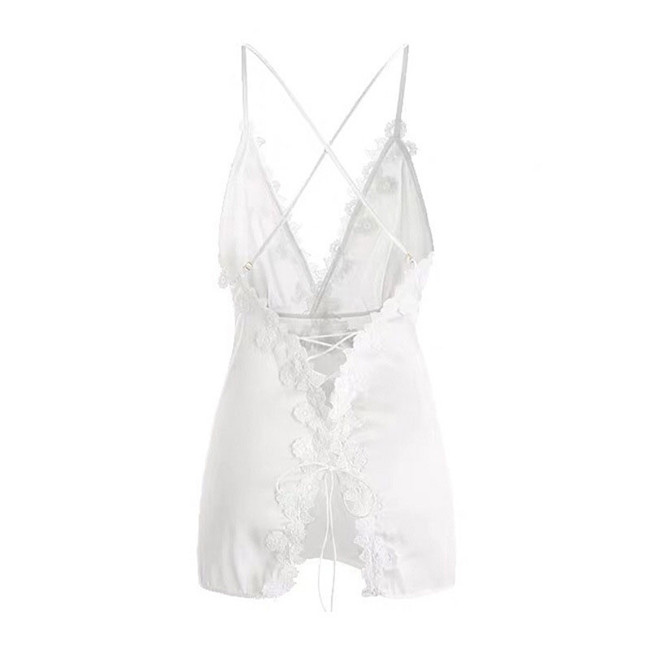 V Neck Lace Up Slip Dress Castello Clothing Line