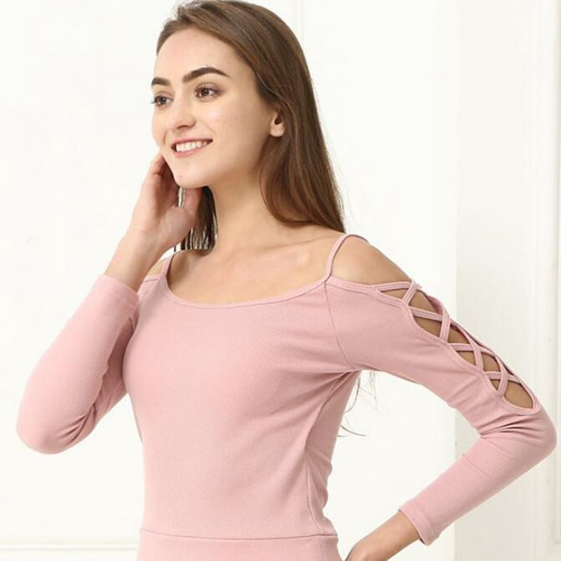 Ribbed Off Shoulder Yoga Top Castello Clothing Line