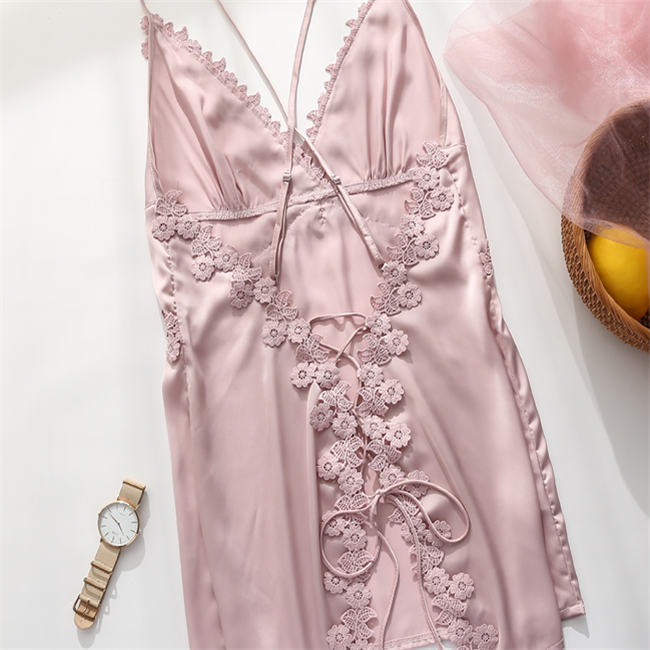 V Neck Lace Up Slip Dress Castello Clothing Line