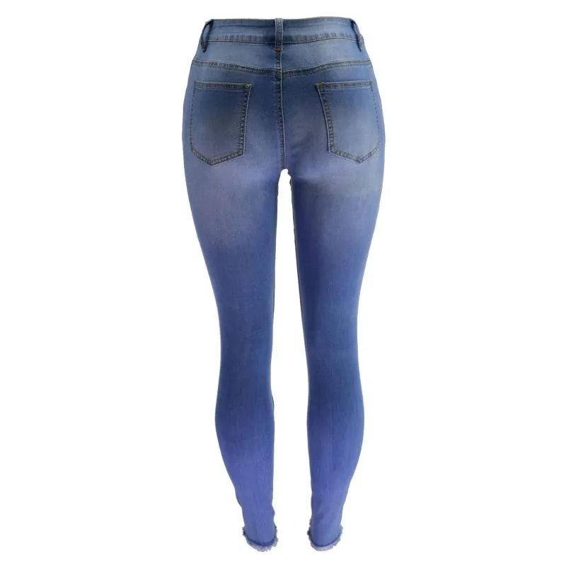 Raw Hem Ripped Skinny Jeans Castello Clothing Line