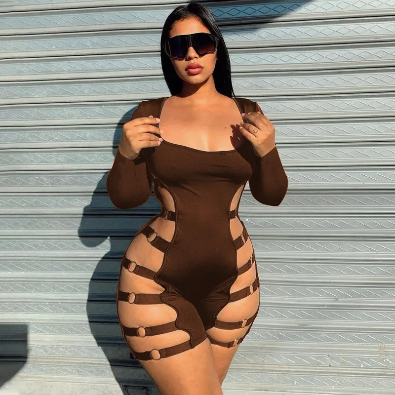 Long sleeve cut out romper