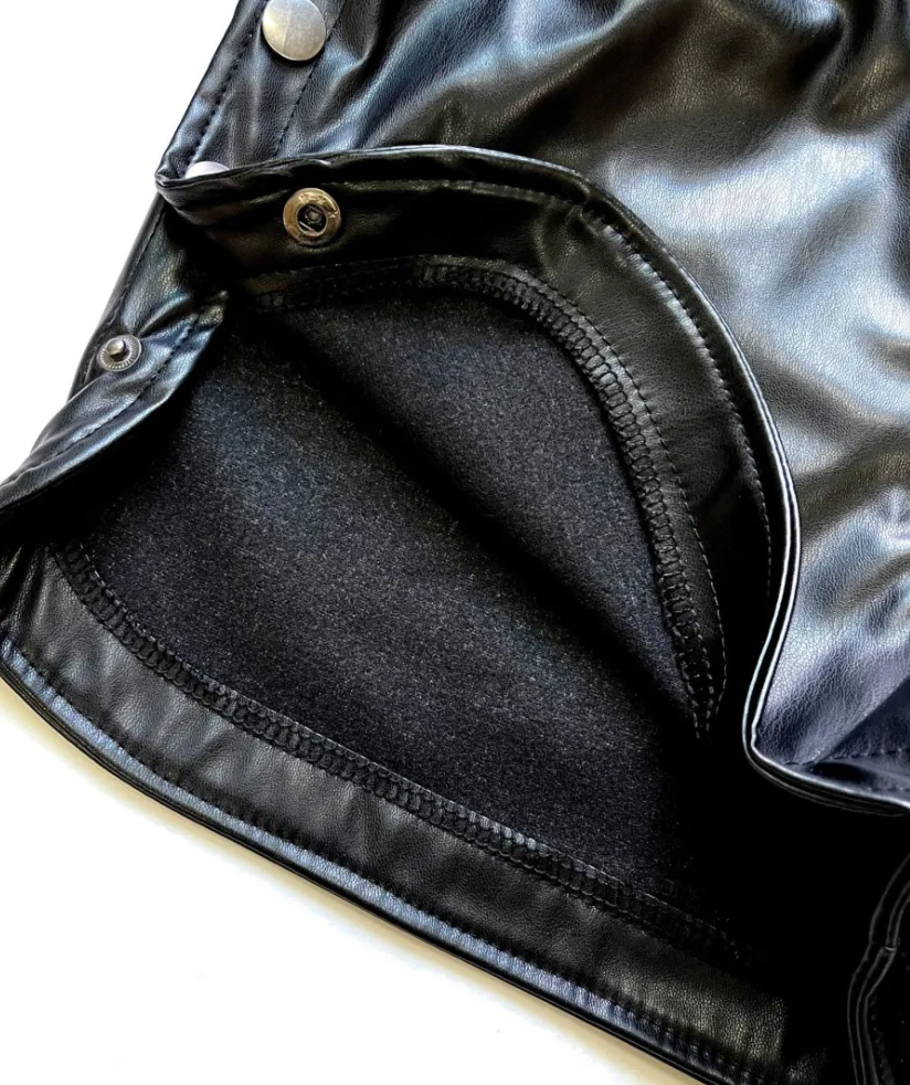 UrbanFlare High Waist Snap Detail Faux Leather Shorts  Castello Clothing Line   