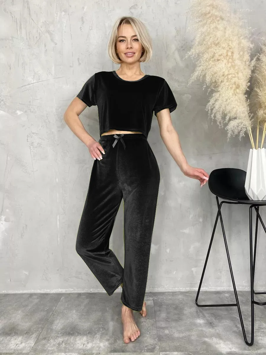 Blissful Days Short Sleeve Top and Pants Lounge Set  Castello Clothing Line   