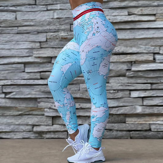 Pace High-Waist Printed Stretch Leggings leggings Castello Clothing Line