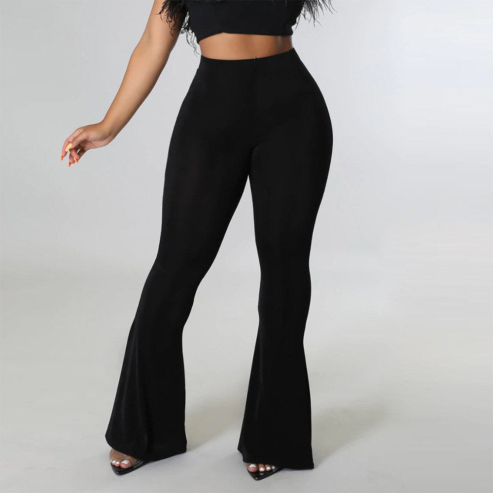 Layla High-Waisted Flared Stretch Pants Castello Clothing Line