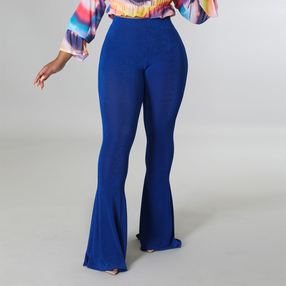 Layla High-Waisted Flared Stretch Pants Castello Clothing Line