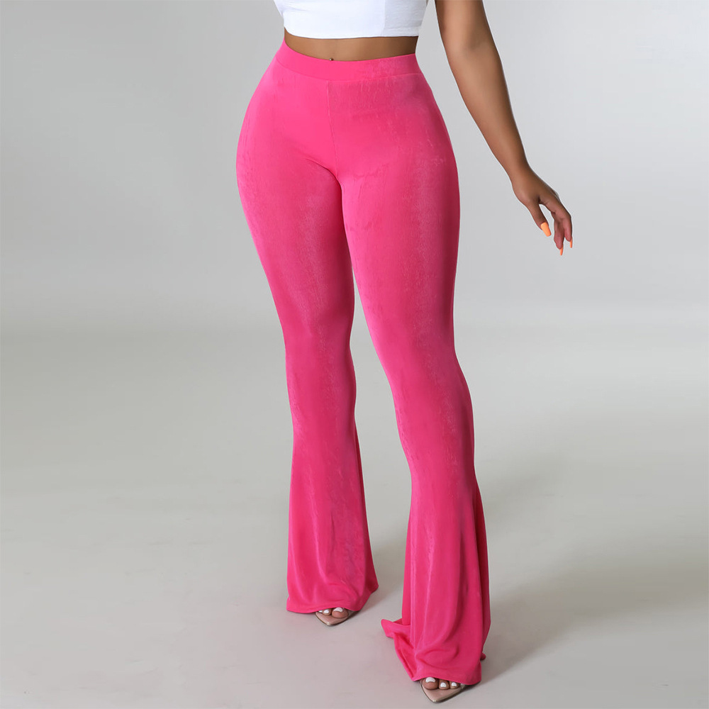 Layla High-Waisted Flared Stretch Pants Castello Clothing Line