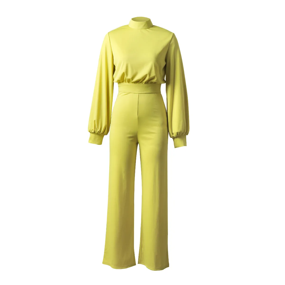 Kaia High-Neck Long Sleeve Wide-Leg Jumpsuit women jumpsuits Castello Clothing Line