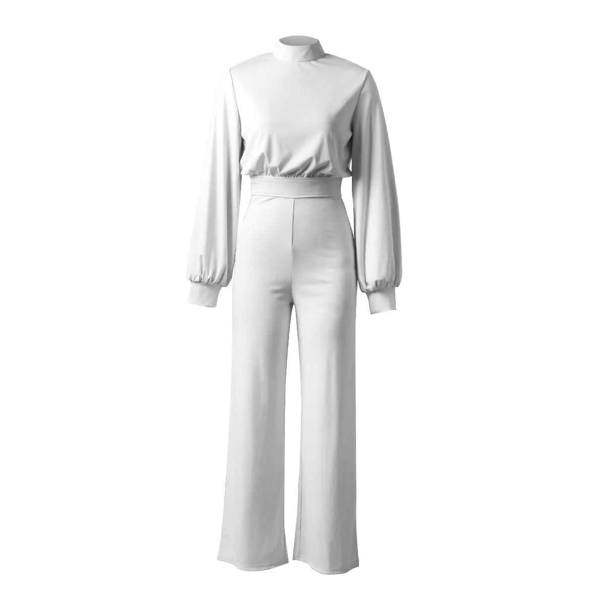 Kaia High-Neck Long Sleeve Wide-Leg Jumpsuit women jumpsuits Castello Clothing Line