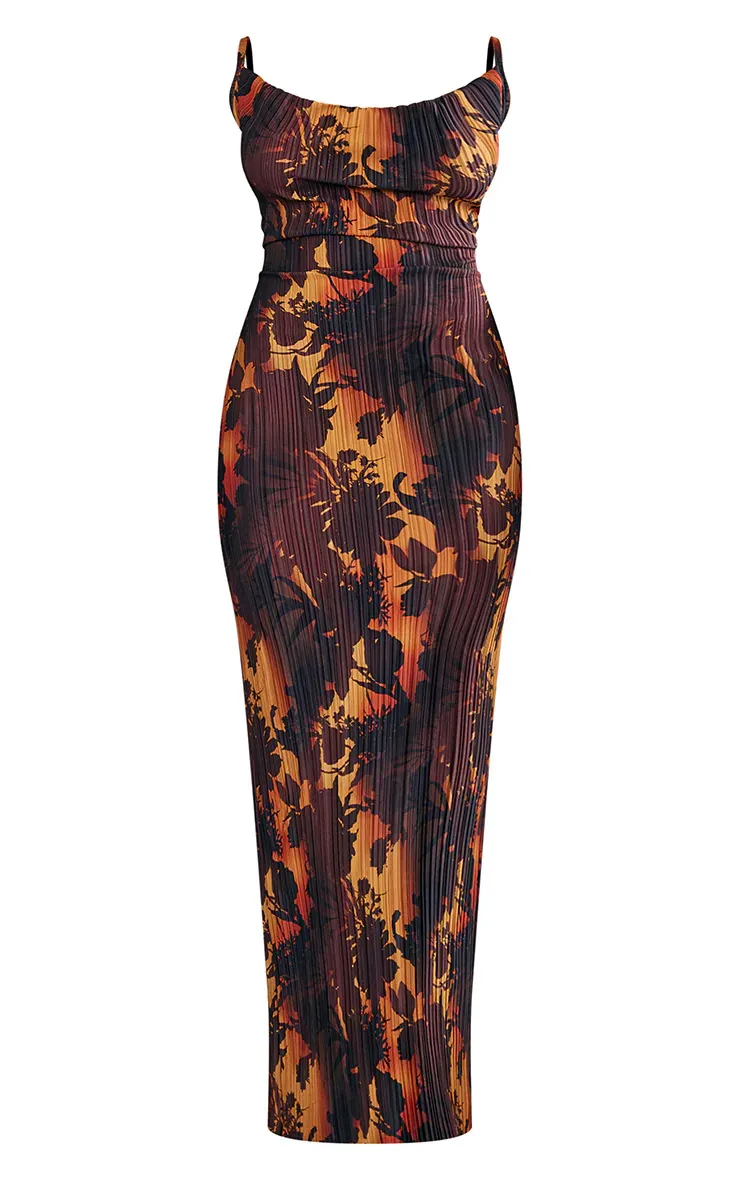 Liv Cowl Neck Plissé Bodycon Maxi Dress maxi dress Castello Clothing Line