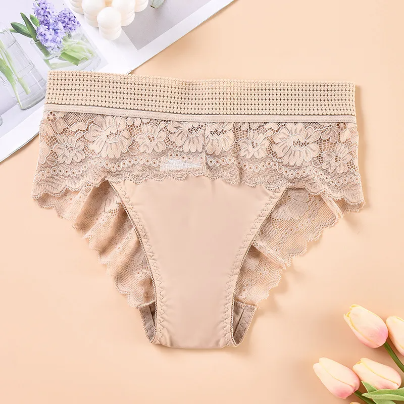 Lace Luxe High-Waist Mesh Panel Panties  Castello Clothing Line   