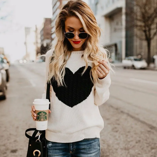 Affection Cable Knit Long Sleeve Pullover Sweater Castello Clothing Line