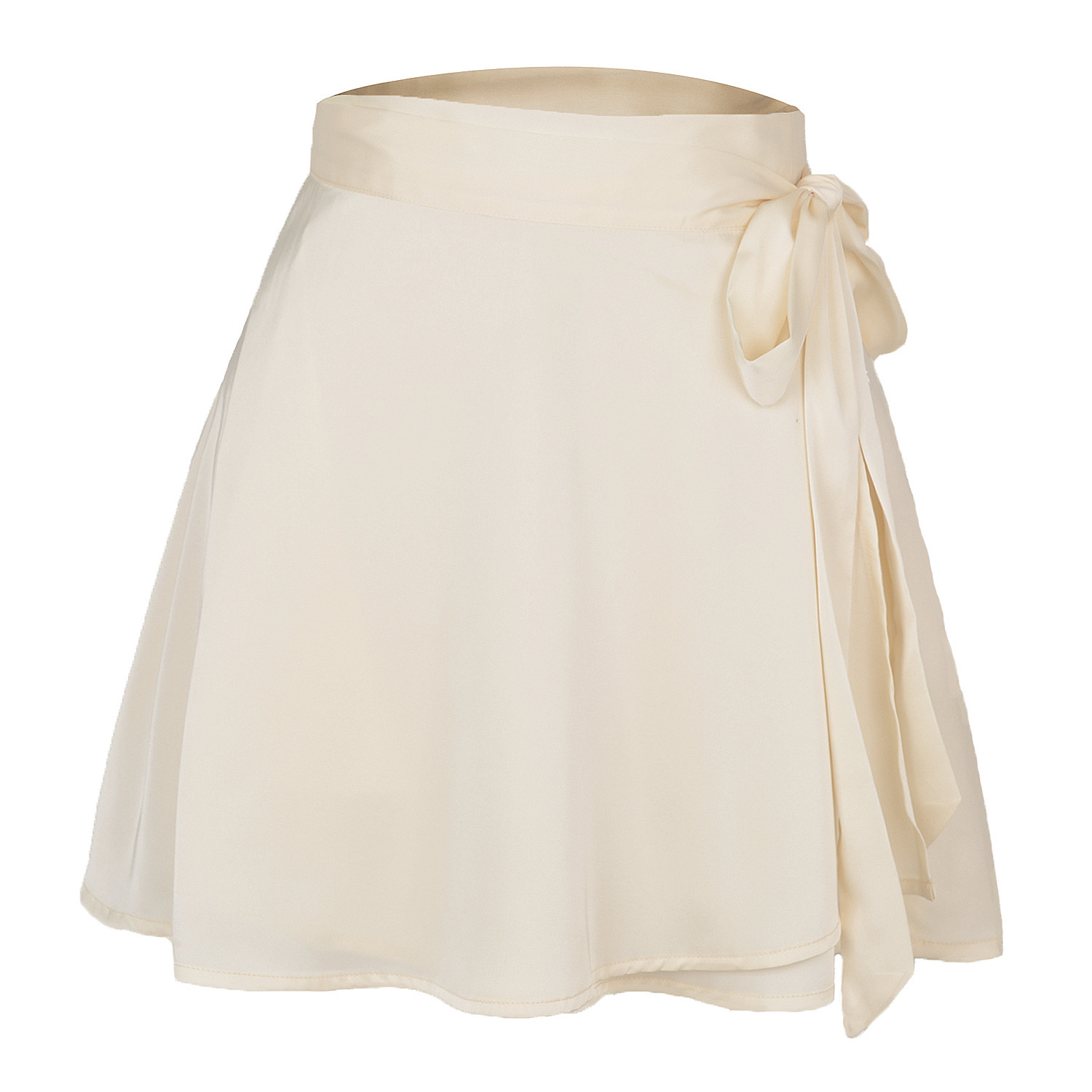 High Waist Satin Wrap Skirt | Side Tie | Free Flowing | Polyester  Castello Clothing Line   