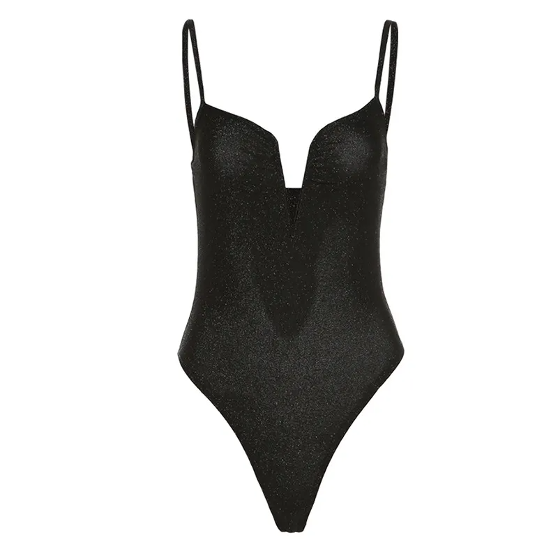Glam Hour Plunge Bodysuit  Castello Clothing Line   