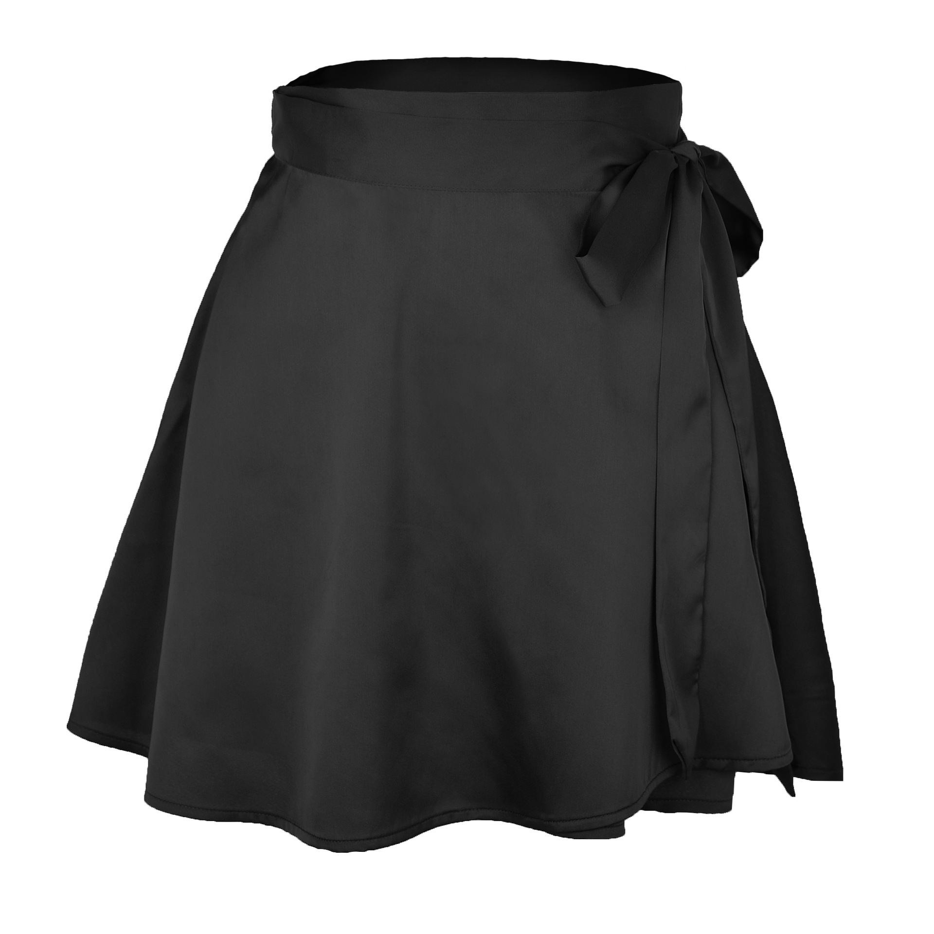High Waist Satin Wrap Skirt | Side Tie | Free Flowing | Polyester  Castello Clothing Line   