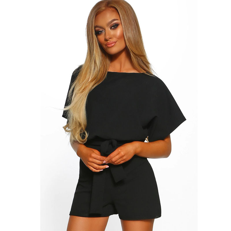 Breezy Glam Tie-Waist Flutter Sleeve Romper  Castello Clothing Line   