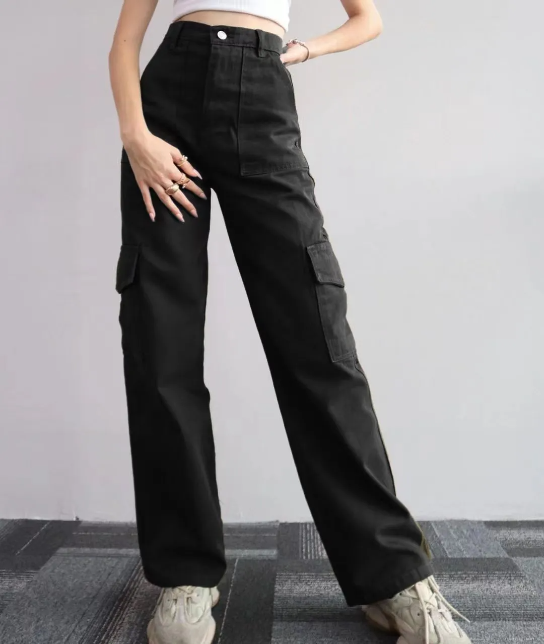 Symphony High-Rise Wide Leg Cargo Pants Castello Clothing Line