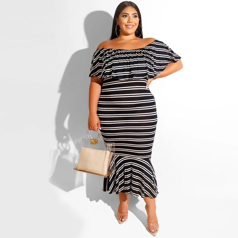 Plus Size Off The Shoulder Dress  Castello Clothing Line   