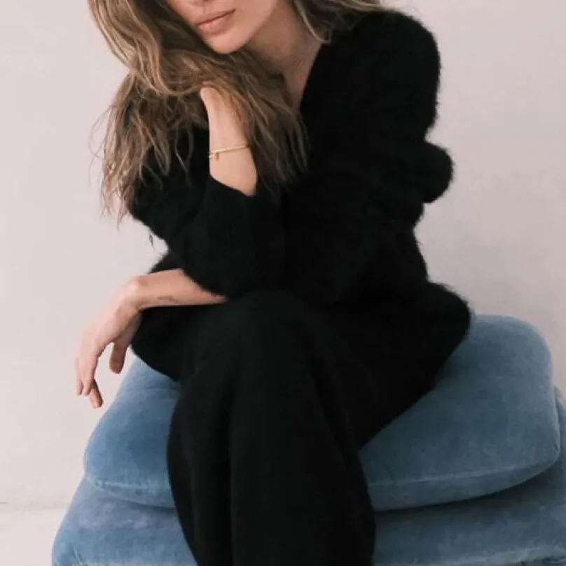Influence Oversized Button-Up Fuzzy Knit Cardigan Castello Clothing Line