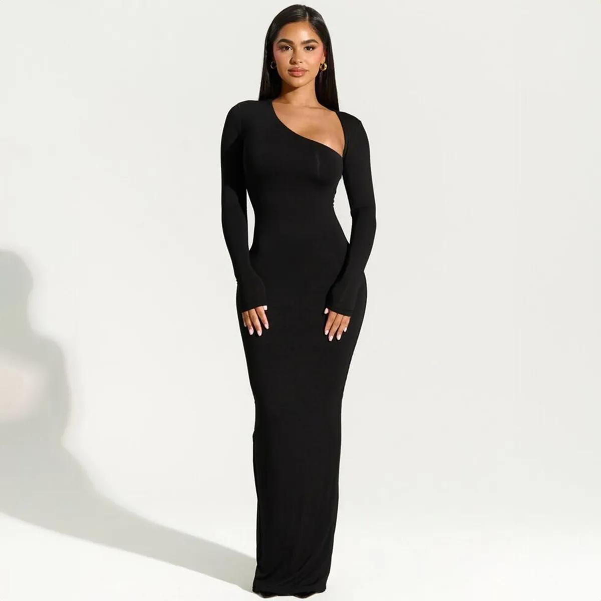 Sirena Asymmetric Cutout Bodycon Maxi Dress maxi dress Castello Clothing Line