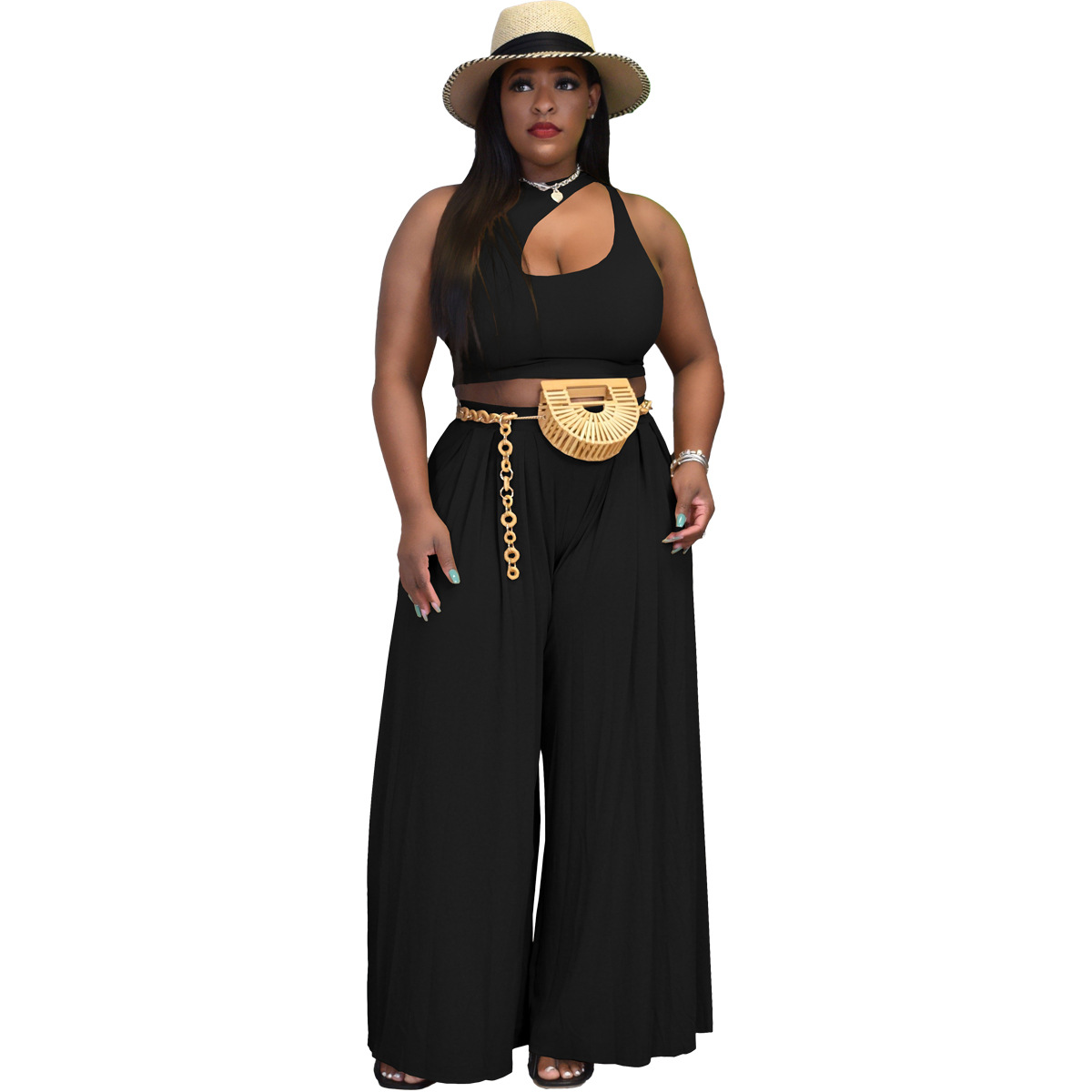 Trendy 2-Piece Wide Leg Pants Set  Castello Clothing Line   