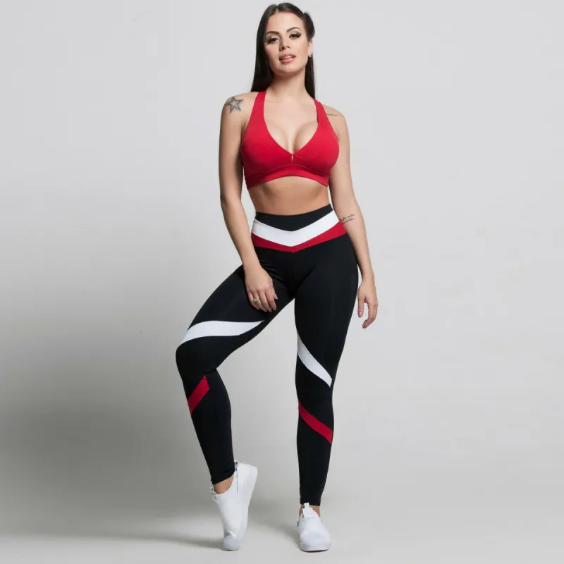 VictoryVibe High-Waist Chevron Leggings leggings Castello Clothing Line