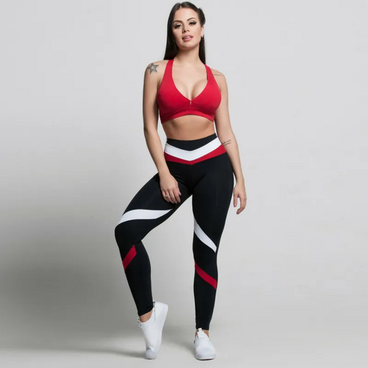 VictoryVibe High-Waist Chevron Leggings leggings Castello Clothing Line