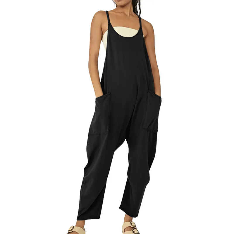 Rachel Sleeveless Relaxed Fit Harem Jumpsuit Overalls women's overalls Castello Clothing Line