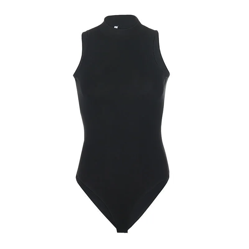 Sleek Appeal High-Neck Sleeveless Bodysuit  Castello Clothing Line   